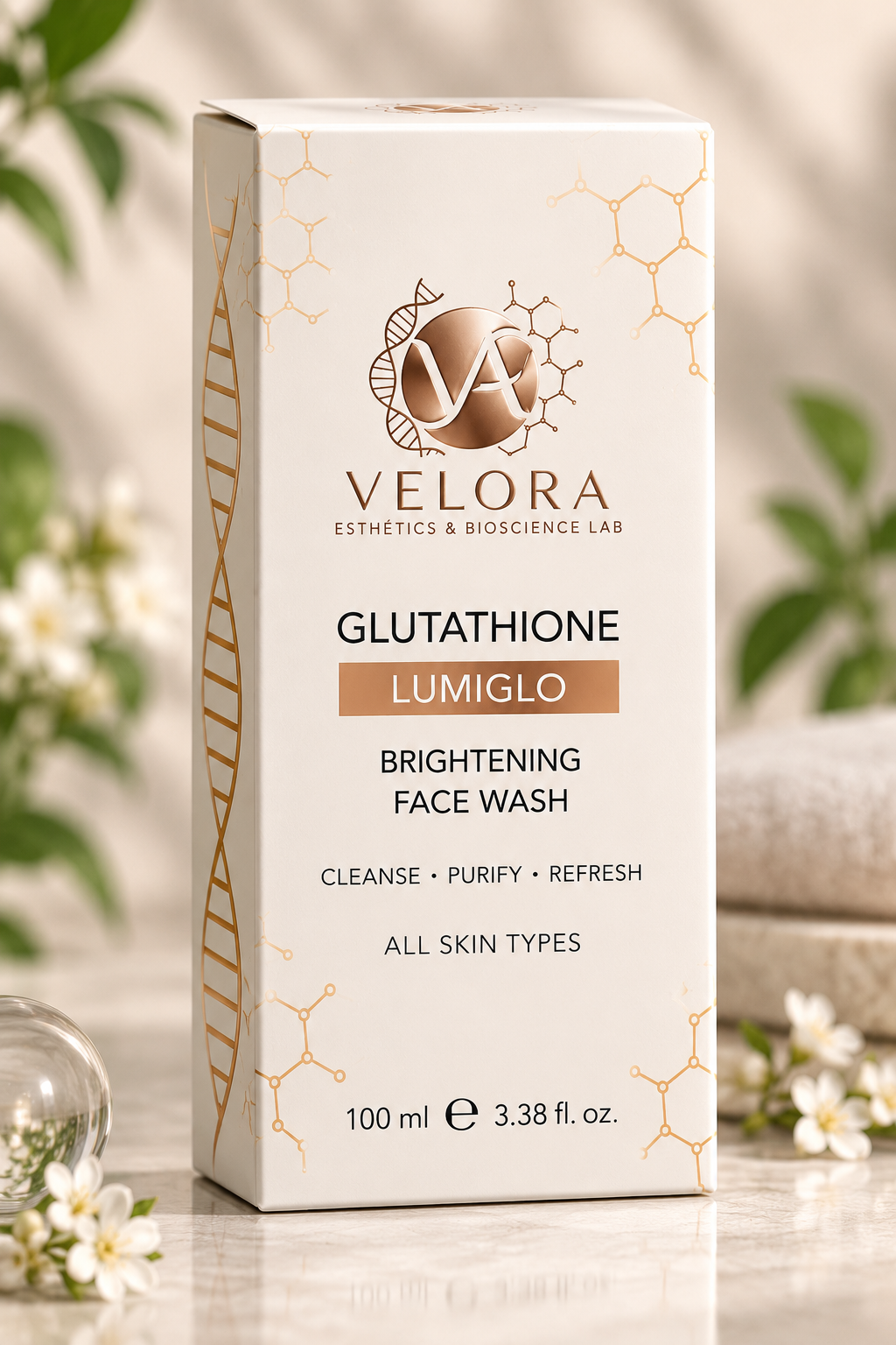 Velora Glutathione Brightening Face Wash carton